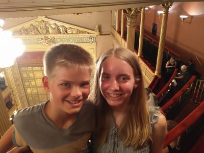 Attending "Carmen" at the National Theatre.