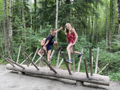 Trail playground items at Ziegelwies Füssen Forest Center.