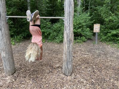 Trail playground items at Ziegelwies Füssen Forest Center.