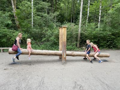 Trail playground items at Ziegelwies Füssen Forest Center.
