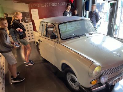 Trabant (DDR Museum) -- the only type of car available in East Berlin.