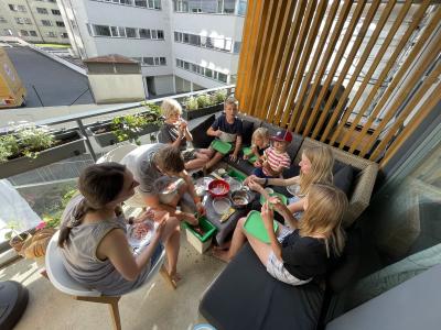Classic Norwegian shrimp and white bread meal